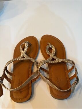 Universal Thread Gold Braided Tan Women's Sandals